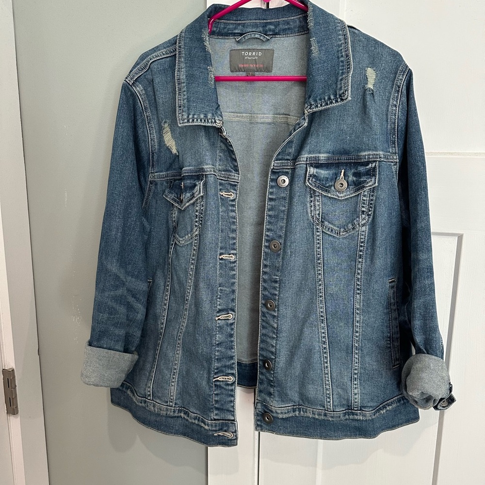 Torrid Distressed Blue Jean Jacket